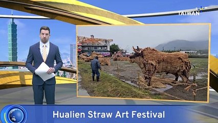 Hualien Straw Art Festival Highlights African Savannah Animals