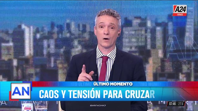 Caos en el paso fronterizo Cristo Redentor: largas filas y tensión
