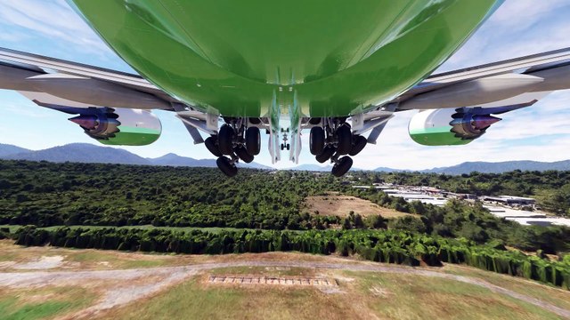 Delightful Takeoff: Emerald Gold Boeing 747 at Cairns International Airport (CNS), Cairns, Australia #flights #fly #flightlovers #Canada #USA #Japan #aviation #flying #FlyingLovers #aviationlovers