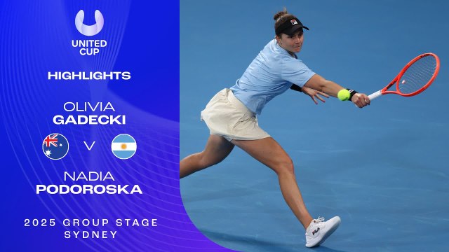 Olivia Gadecki vs Nadia Podoroska (2-6, 4-6) | United Cup 2025 | Grupo F, Ronda 1