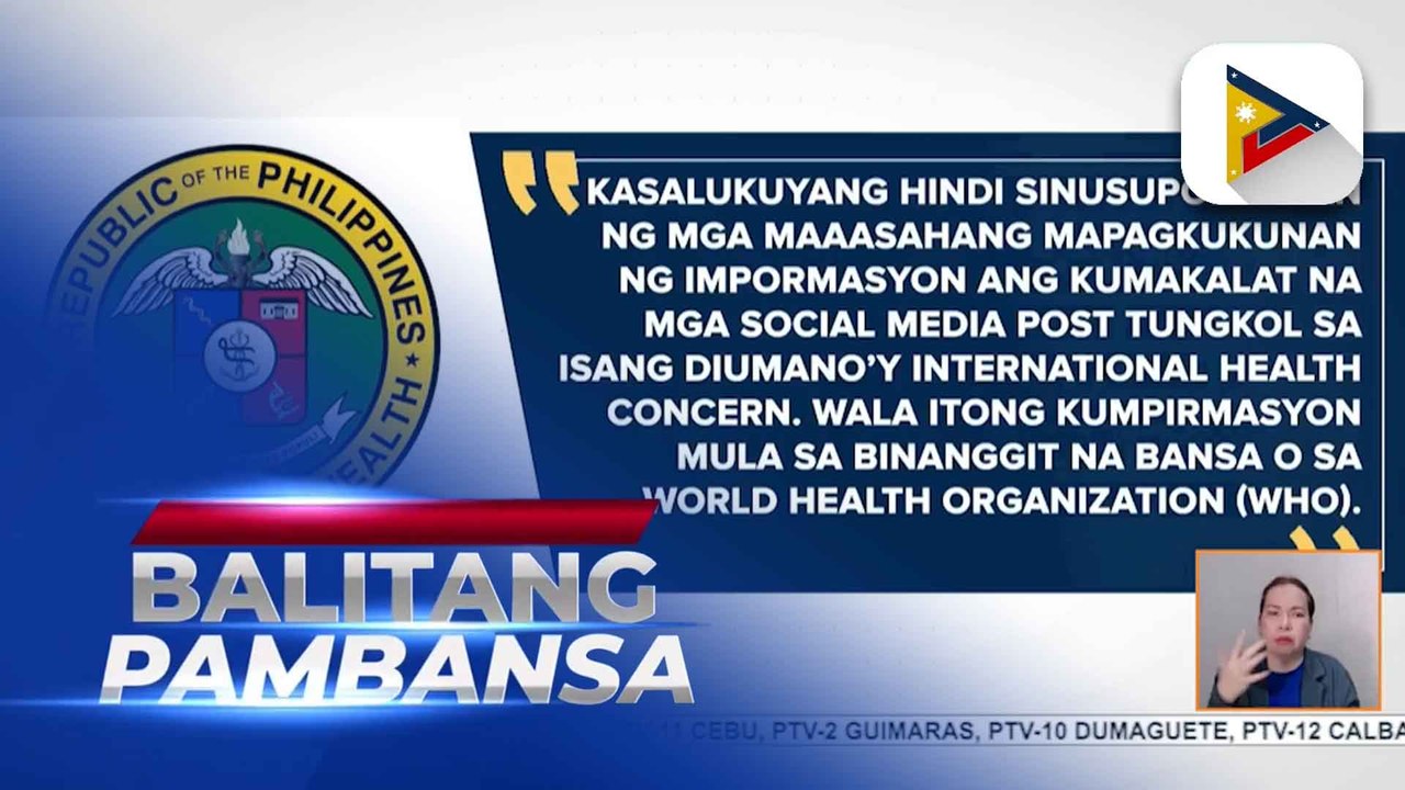 DOH, nilinaw ang international health concern post na kumakalat sa social media
