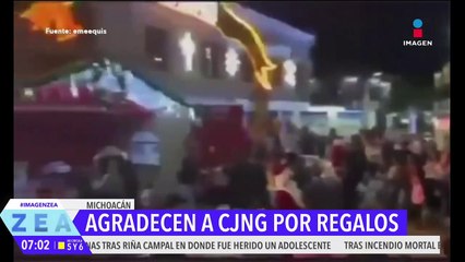 Agradecen a "El Mencho" por regalos a niños en Coalcomán, Michoacán