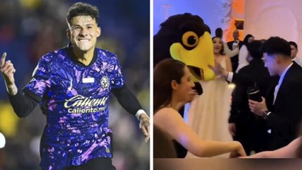 América: Illian Hernández se casa y en su boda llega la botarga del club mientras sonaba el himno azulcrema