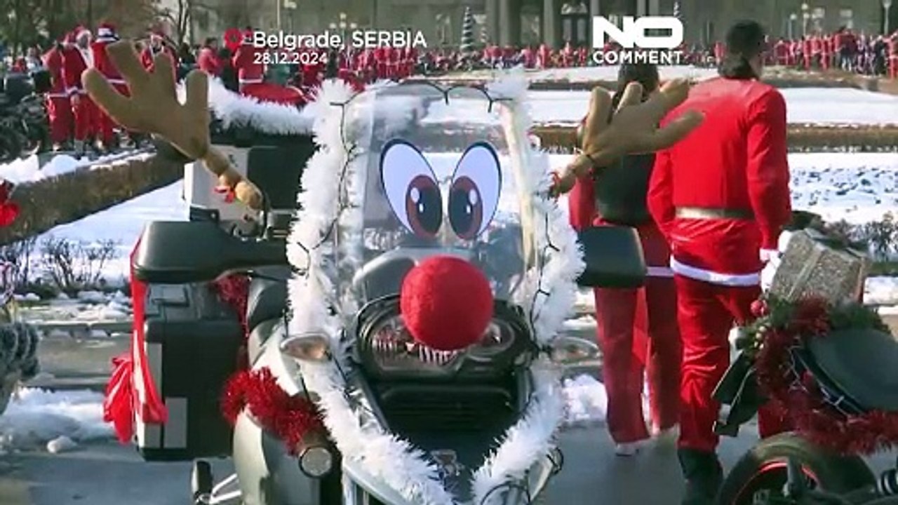 Belgrad: Hunderte Weihnachtsmänner auf Motorrädern ehren Kinder mit Behinderung
