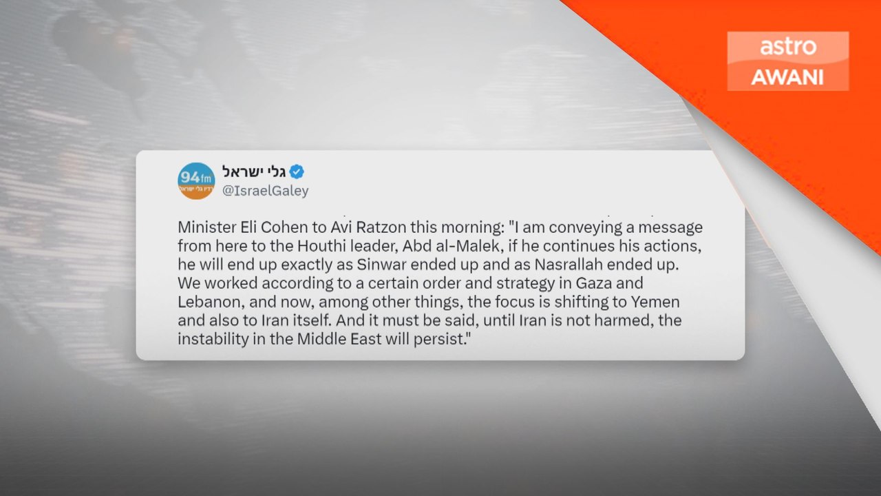 Menteri Israel ugut bunuh pemimpin Houthi Yemen