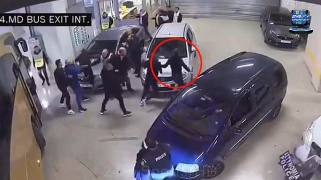 Greek football manager 'handed four month touchline ban' after footage emerges of club chief trying to FIGHT rival supporters in a car park