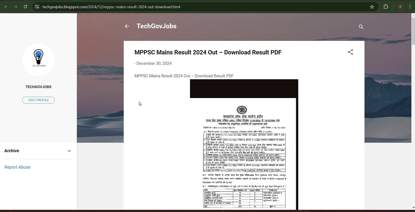 MPPSC Mains Result 2024 Declared – Download PDF, Check Cut-Off & Interview Details