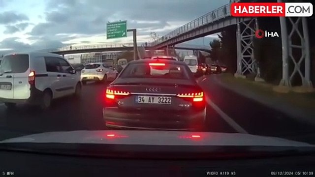 Beykoz'da Emniyet Şeridini İhlal Eden Sürücü Kaza Yarattı