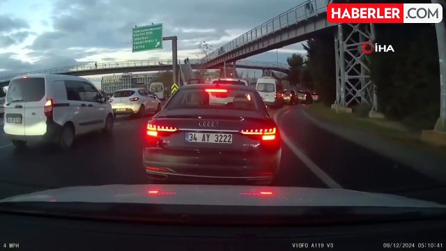 Beykoz'da Emniyet Şeridini İhlal Eden Sürücü Kaza Yarattı