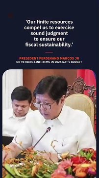 Marcos justifies P194-billion veto in 2025 budget