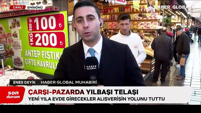 Çarşı-pazarda yılbaşı telaşı: Eminönü Mısır Çarşısı'nda alışveriş yoğunluğu