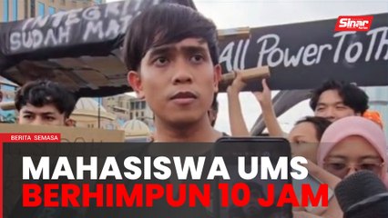 Mahasiswa berhimpun di hadapan Menara Kinabalu hingga jam 1 pagi