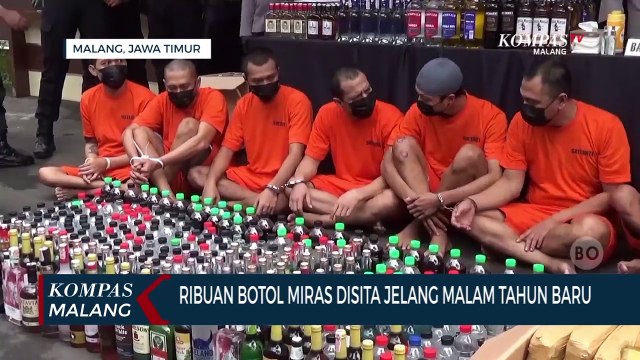 Ribuan Botol Miras Disita Jelang Malam Tahun Baru