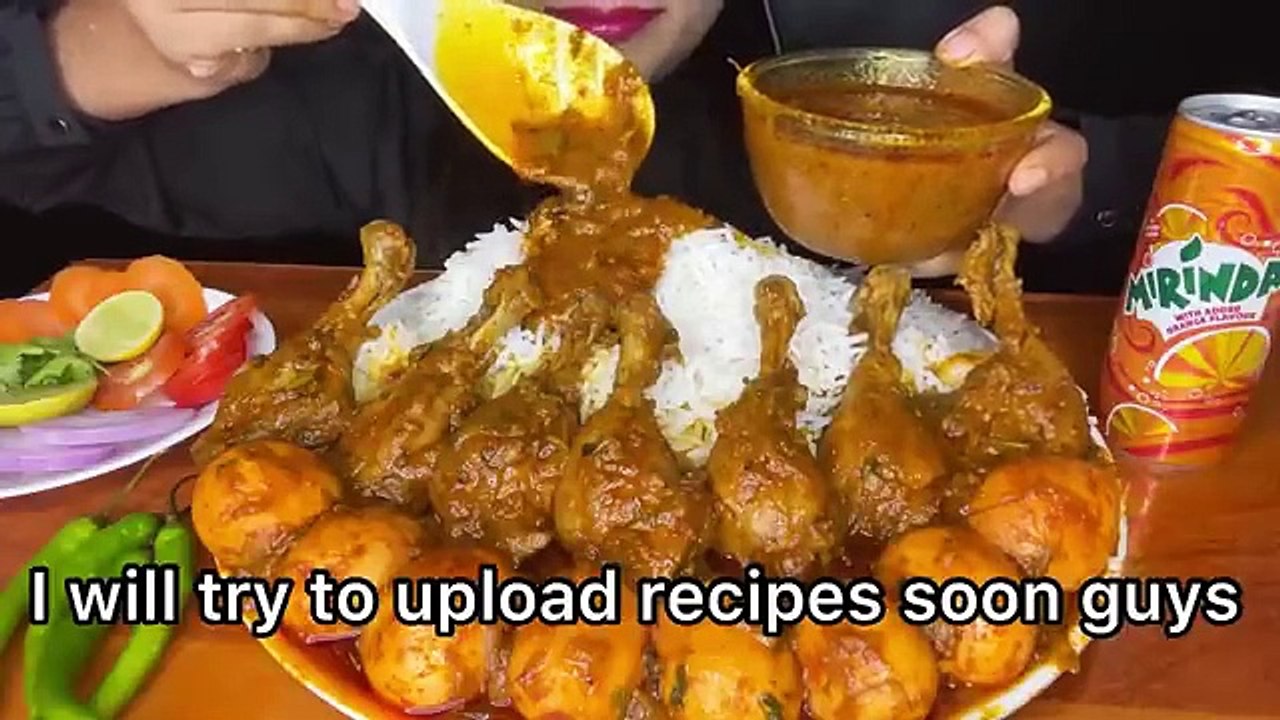 _CHICKEN LEG PIECE🍗ASMR EATING SPICY CHICKEN CURRY,EGG CURRY,WHITE RICE l FOOD VIDEOS l ASMR MUKBANG