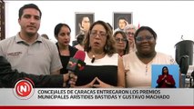 Caracas | Concejales caraqueños entregaron premios municipales Arístides Bastidas y Gustavo Machado