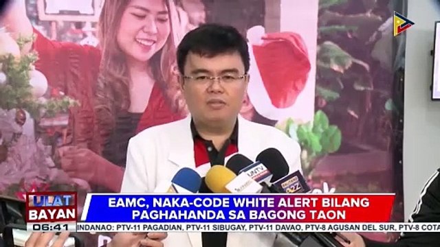 EAMC, naka-code white alert bilang paghahanda sa Bagong Taon; Kaso ng stroke, binabantayan din
