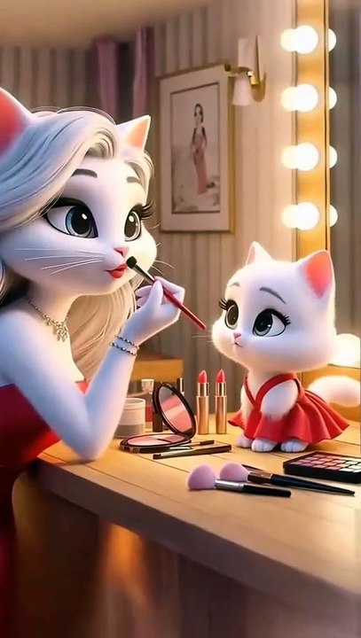 Cute_Kitten_of_Cat_is_doing_Makeup_for_the_First_Time💕🥰👄_in_2024___Cat_memes,_Cat_makeup,_Cat_room(480P)