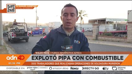 Dos personas sin vida tras la explosión de una pipa con combustible en Querétaro