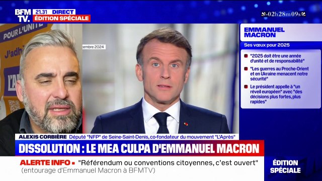 C'est la marque d'un échec : Alexis Corbière réagit aux vœux d'Emmanuel Macron