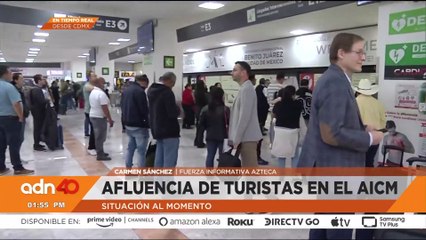 Alta afluencia de turistas en el AICM por fin de año