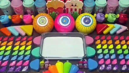 Satisfying ASMR Slime Mixing with Makeup & Glitter | No Talking