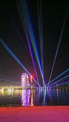 Two instructors at MOTN Festival's Cosmic Space attraction were seen free-flying while bearing the UAE flag