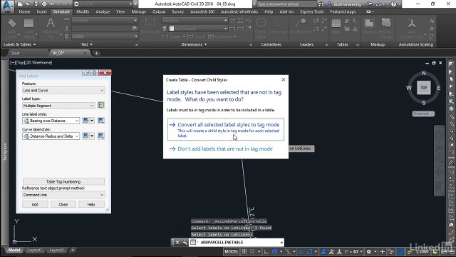 Creating tags and tag tables in civil 3d #Autodesk #civil3d
