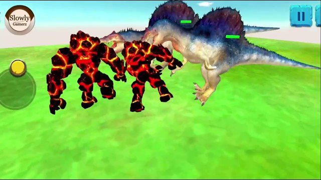 T rex vs Spinosaurus Fight | Dinosaur Battle | Dinosaur vs Dinosaur | Dinosaur | Slowly Gamerz