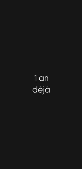 1 an déjà !