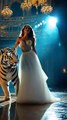 A woman performs a fusion with the white tiger on AGT #americagottalent #magic