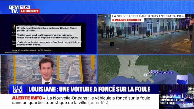 Le gouverneur de Louisiane Jeff Landry dénonce un acte de violence horrible , après qu'un véhicule a foncé dans la foule à la Nouvelle-Orléans