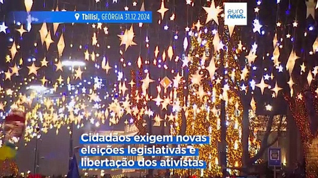 Dezenas de milhares nas ruas de Tbilisi em protestos contra o governo na véspera de Ano Novo