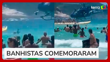 PM deixa cair fuzil no mar e banhista ajuda a resgatar arma em praia no Rio de Janeiro