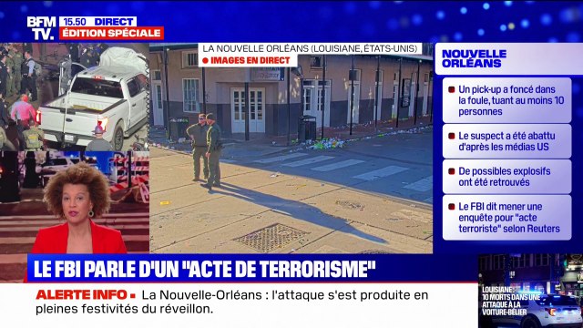 La police de la Nouvelle-Orléans confirme que le suspect est décédé sur les lieux de l'attaque à la voiture-bélier