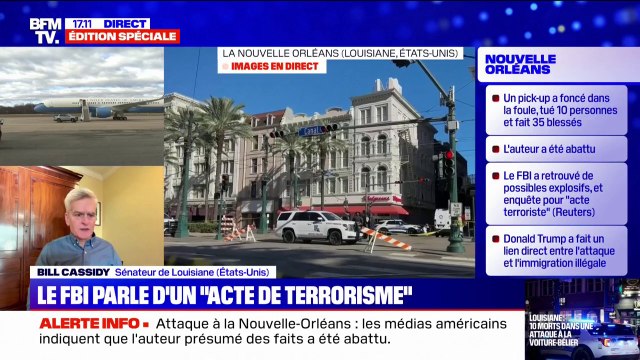 Attaque à la Nouvelle-Orléans: C'est évident que c'est un acte de terrorisme , affirme le sénateur de Louisiane