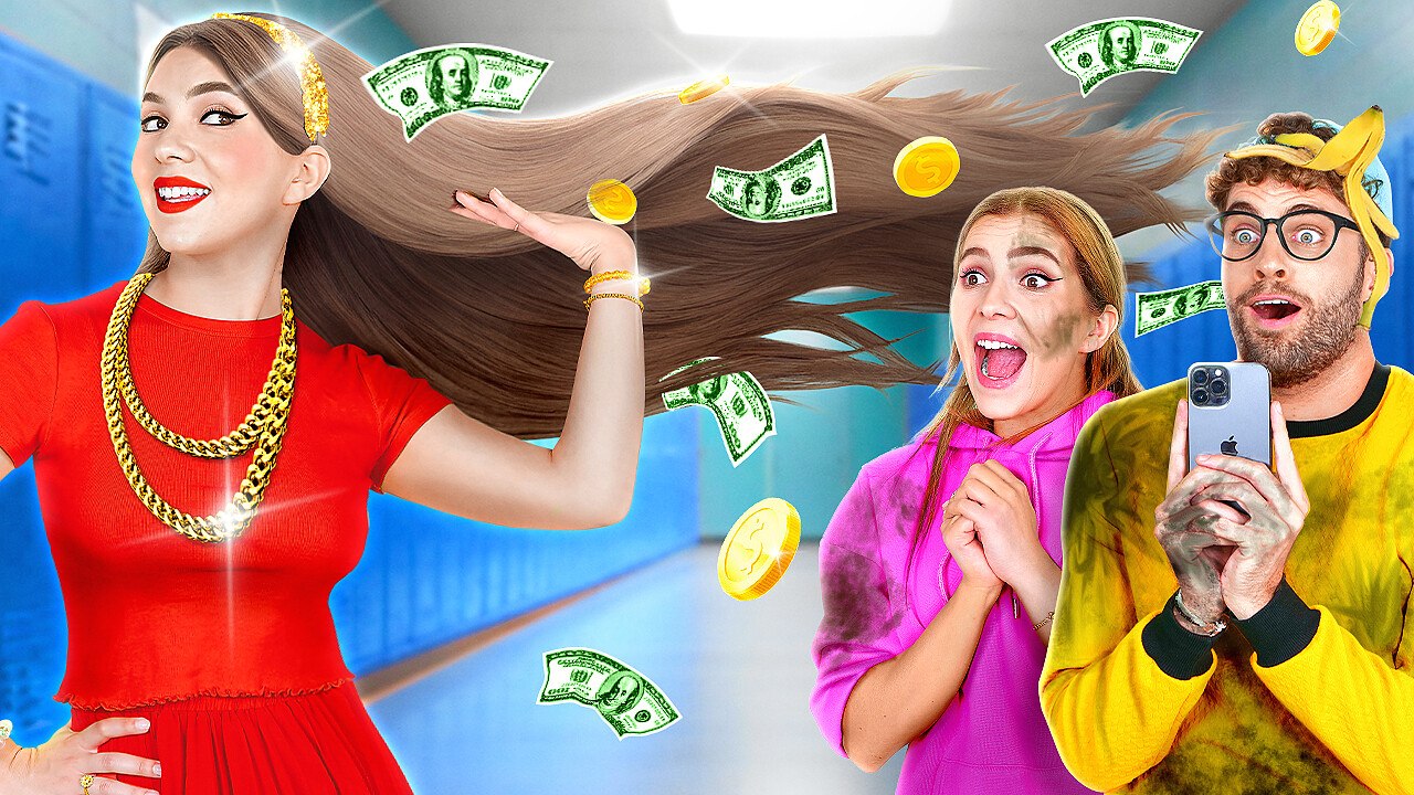 NOUVEAU 123 GO! Premier jour d'une fille riche dans une école pauvre ✨ Secrets des filles révélés