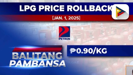 Bawas-presyo sa LPG, ipinatupad sa unang araw ng 2025