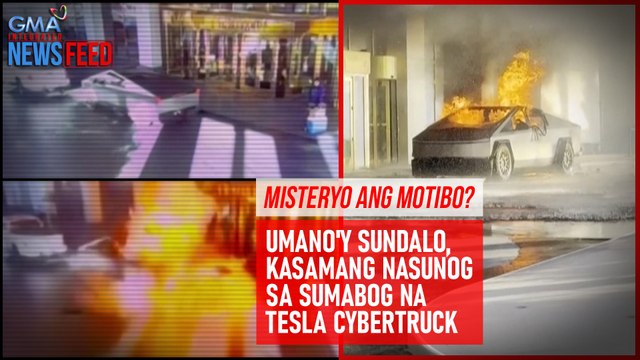 Umano'y sundalo, kasamang nasunog sa sumabog na Tesla Cybertruck | GMA Integrated Newsfeed