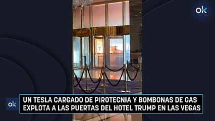 Un Tesla cargado de pirotecnia y bombonas de gas explota a las puertas del hotel Trump en Las Vegas