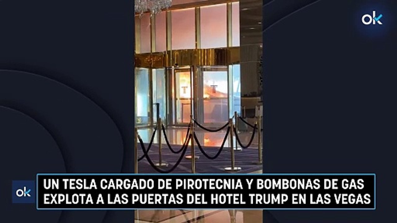 Un Tesla cargado de pirotecnia y bombonas de gas explota a las puertas del hotel Trump en Las Vegas