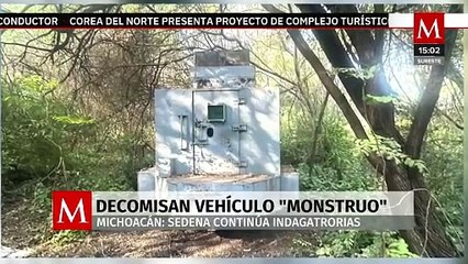Decomisan un vehículo tipo 'Monstruo' en Apatzingán, Michoacán