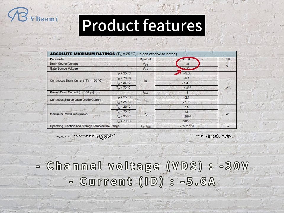 AP2323GN-HF-VB is a SOT23 package P-Channel field effect MOS tube