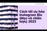 Chiến lược phát triển Instagram: Cách tối ưu hóa Instagram Bio (mẹo và chiến lược) 2023