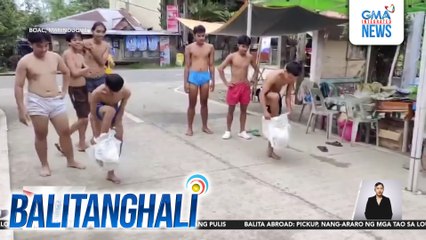 Diapers race ng dalawang grupo ng mga lalaki, paandar na palaro sa unang araw ng taon | Balitanghali