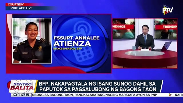 Naitalang sunog sa pagsalubong sa 2025, mas mababa kaysa noong 2024 ayon sa BFP