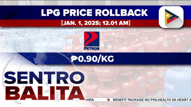 Bawas-presyo sa LPG, ipinatupad sa unang araw ng 2025
