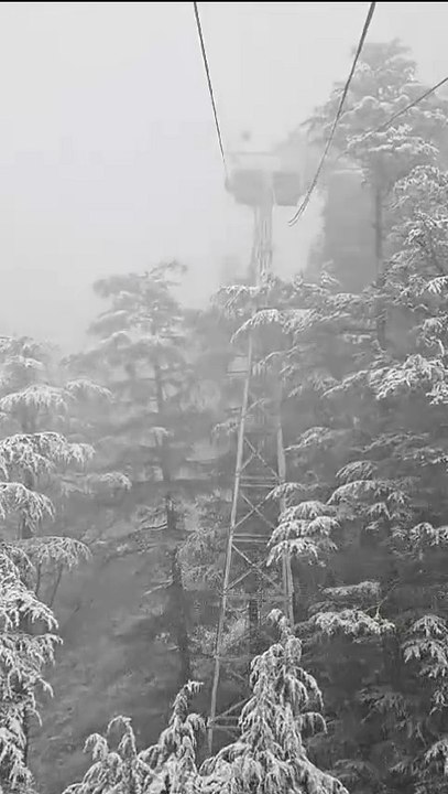 Snow-kissed views from Jakhu Ropeway, Shimla!