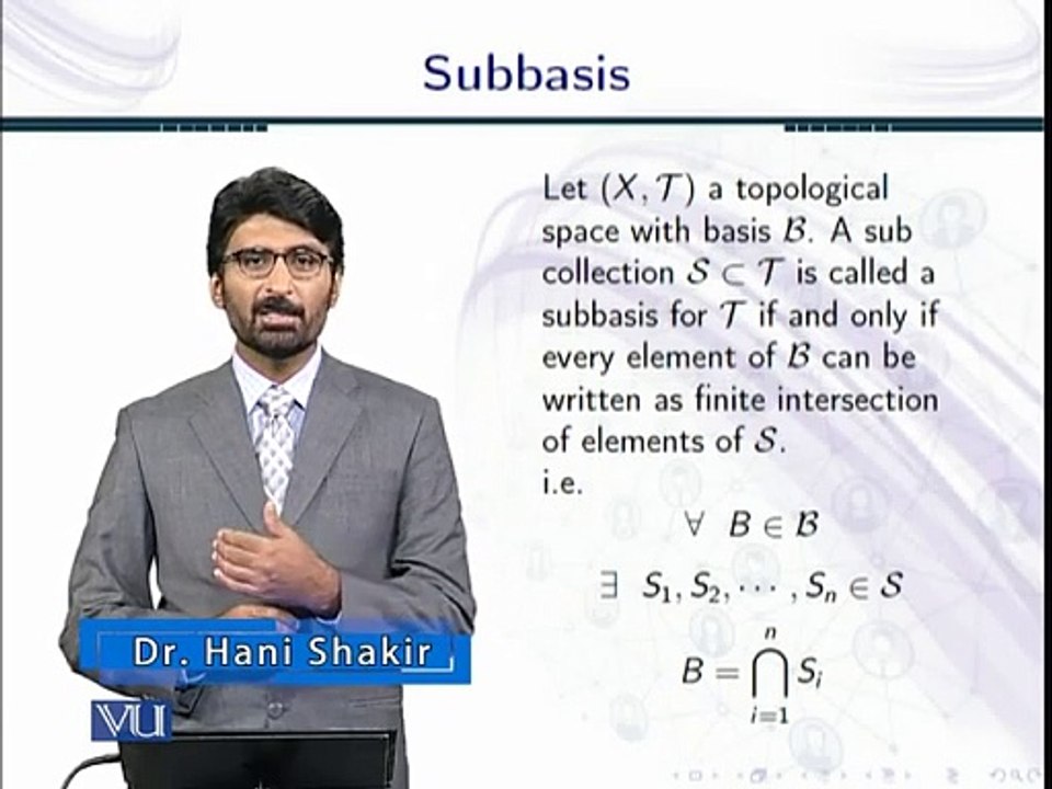 Lecture 54 Subasis in Topology in Urdu - video Dailymotion