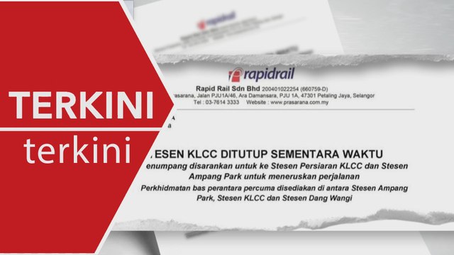 [TERKINI] Stesen LRT KLCC ditutup sementara waktu, ada kepulan asap