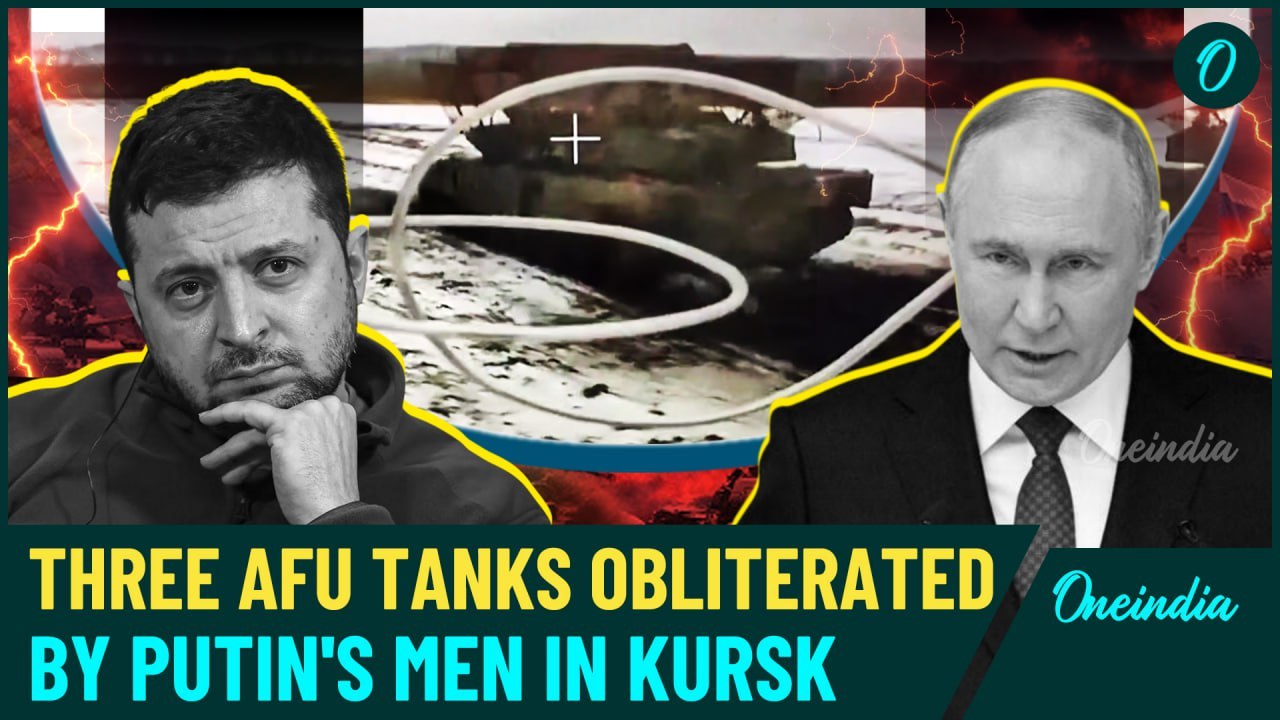 VIDEO: Russian FPV Drones Annihilate Three Ukrainian Tanks In Kursk, Big Blow To Ukrainian Forces